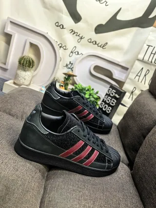 Adidas Superstar Black and Red Lifestyle Sneakers 9