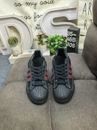 Adidas Superstar Black and Red Lifestyle Sneakers 10