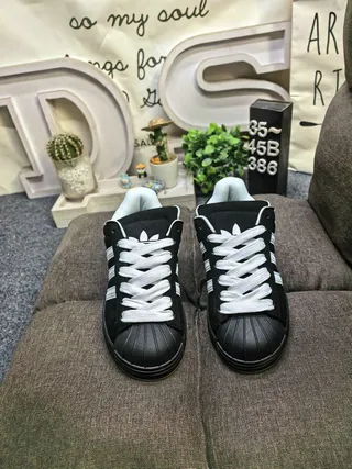 Adidas Superstar Black and White Lifestyle Sneakers 10
