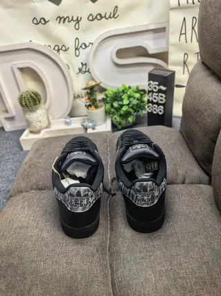 Adidas Superstar Black Snakeskin Stripes Lifestyle Sneakers 8