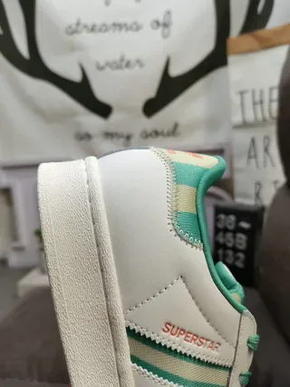 Adidas Superstar Dumbo Collaboration Off-White Mint Green Lifestyle Sneakers 23