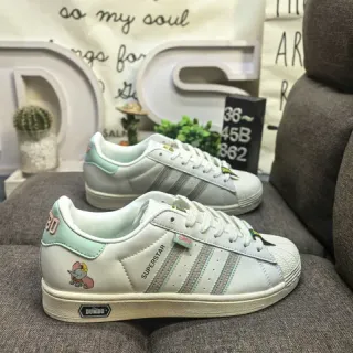 Adidas Superstar Dumbo Collaboration White and Mint Green Lifestyle Sneakers
