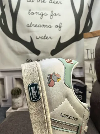 Adidas Superstar Dumbo Collaboration White and Mint Green Lifestyle Sneakers 3