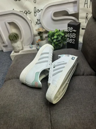 Adidas Superstar Dumbo Collaboration White and Mint Green Lifestyle Sneakers 6