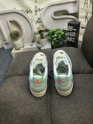 Adidas Superstar Dumbo Collaboration White and Mint Green Lifestyle Sneakers 8