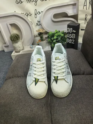 Adidas Superstar Dumbo Collaboration White and Mint Green Lifestyle Sneakers 10