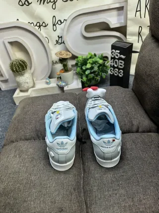 Adidas Superstar Hello Kitty Light Gray Sky Blue Lifestyle Sneakers 8