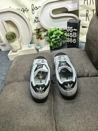 Adidas Superstar Light Gray and Black Lifestyle Sneakers 8
