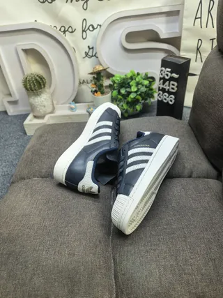 Adidas Superstar Navy and White Lifestyle Sneakers 6