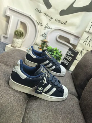 Adidas Superstar Navy and White Lifestyle Sneakers 9