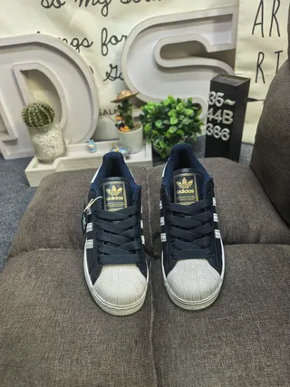 Adidas Superstar Navy and White Lifestyle Sneakers 10