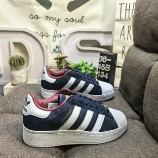 Adidas Superstar नेवी सूड सफेद शेल-टो लाइफस्टाइल स्नीकर