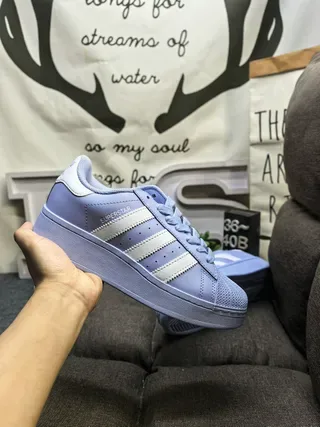 Adidas Superstar Navy Suede White Shell-Toe Lifestyle Sneakers 5