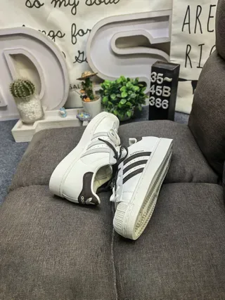 Adidas Superstar Off-White and Brown Lifestyle Sneakers 6