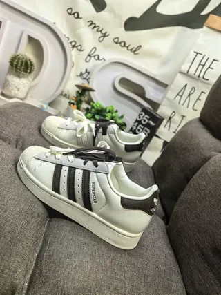 Adidas Superstar Off-White and Brown Lifestyle Sneakers 7