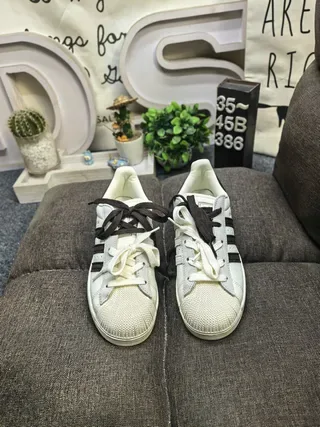 Adidas Superstar Off-White and Brown Lifestyle Sneakers 10