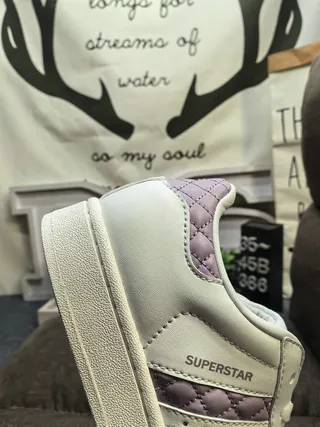 Adidas Superstar Off-White and Lavender Quilted Lifestyle Sneakers 3