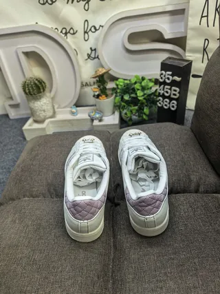 Adidas Superstar Off-White and Lavender Quilted Lifestyle Sneakers 8