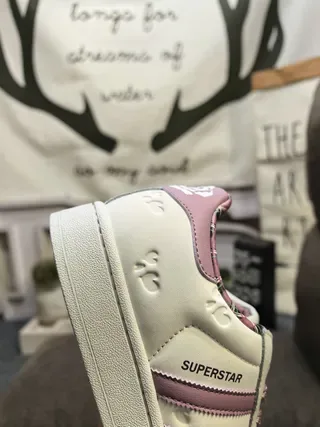 Adidas Superstar Off-White and Pink Lifestyle Sneakers 3