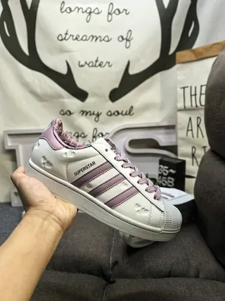 Adidas Superstar Off-White and Pink Lifestyle Sneakers 5