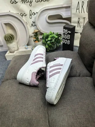 Adidas Superstar Off-White and Pink Lifestyle Sneakers 6