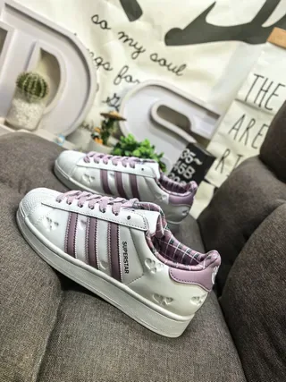 Adidas Superstar Off-White and Pink Lifestyle Sneakers 7