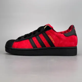 Adidas Superstar Red and Black Suede Lifestyle Sneakers