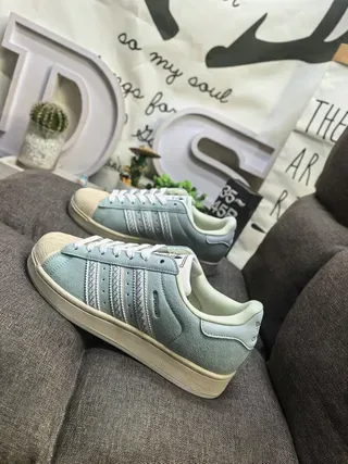 Adidas Superstar Sage Green Suede Shell-Toe Lifestyle Sneakers 7