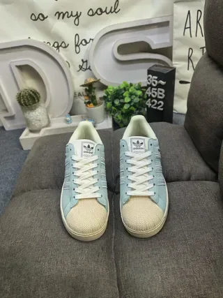 Adidas Superstar Sage Green Suede Shell-Toe Lifestyle Sneakers 10