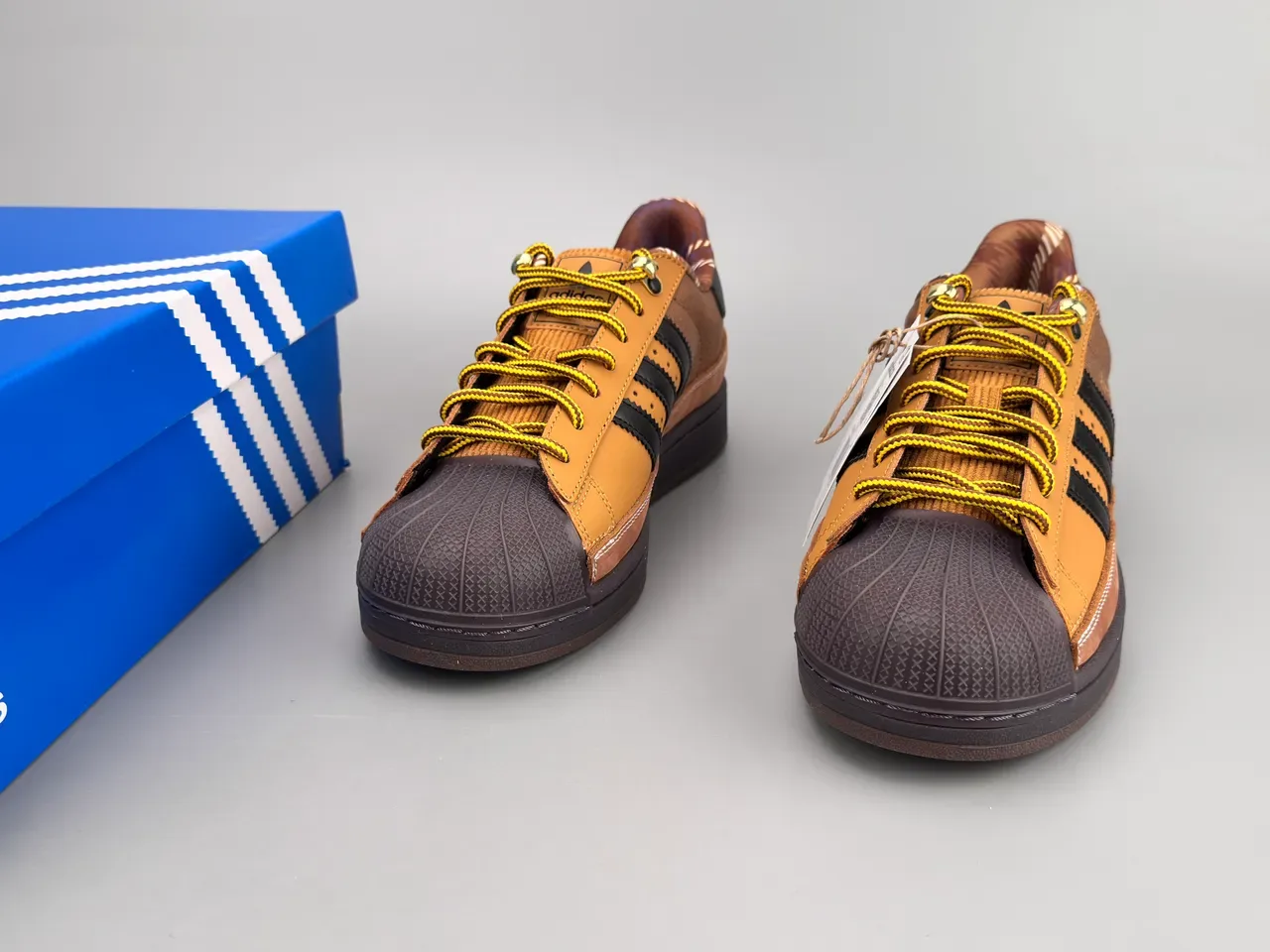 Adidas Superstar Tan and Black Lifestyle Sneakers 3