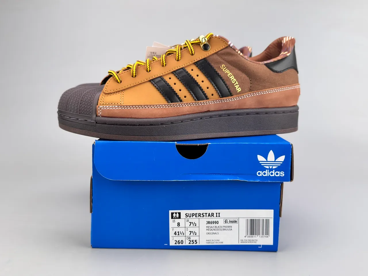 Adidas Superstar Tan and Black Lifestyle Sneakers 4