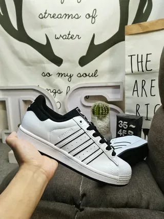 Adidas Superstar White and Black Lifestyle Sneakers 5