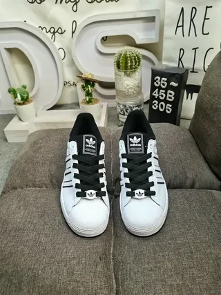 Adidas Superstar White and Black Lifestyle Sneakers 10