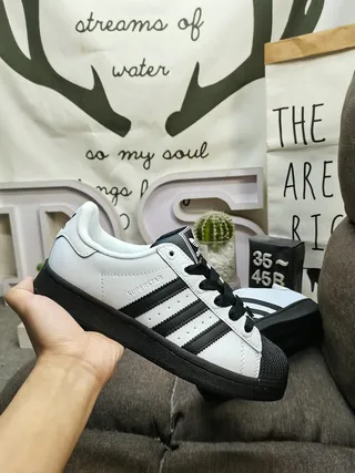 Adidas Superstar White and Black Lifestyle Sneakers 5