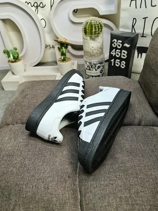 Adidas Superstar White and Black Lifestyle Sneakers 6