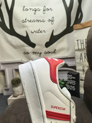 Adidas Superstar White and Red Lifestyle Sneakers 3
