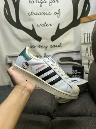 Adidas Superstar White Blue Shell-Toe Three-Stripe Side Panel Lifestyle Sneakers 5