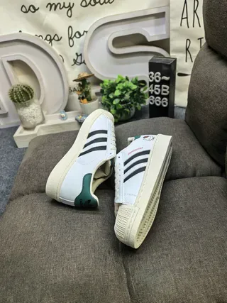 Adidas Superstar White Blue Shell-Toe Three-Stripe Side Panel Lifestyle Sneakers 6