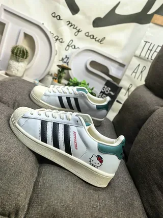 Adidas Superstar White Blue Shell-Toe Three-Stripe Side Panel Lifestyle Sneakers 7