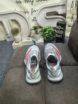 Adidas TERREX Gray Red Mesh Upper Three Stripes Running Shoes 8