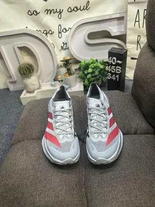 Adidas TERREX Gray Red Mesh Upper Three Stripes Running Shoes 10