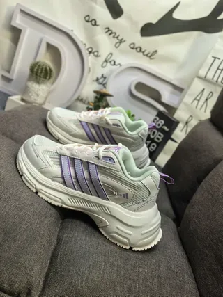 Adidas White Black Chunky Sole Three-Stripe Cage Lifestyle Sneakers 7