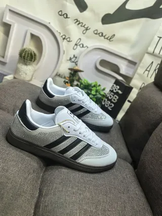 Adidas White Black Perforated Mesh Upper Three Stripes Lifestyle Sneakers 9