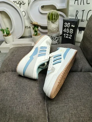 Adidas White Blue Low-Top Cupsole Lifestyle Sneakers 6