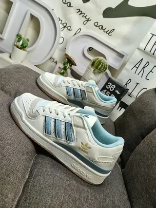Adidas White Blue Low-Top Cupsole Lifestyle Sneakers 7