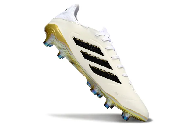 Adidas White Gold Low-Cut Synthetic Upper Iridescent Sole Firm-Ground Soccer Shoes 2