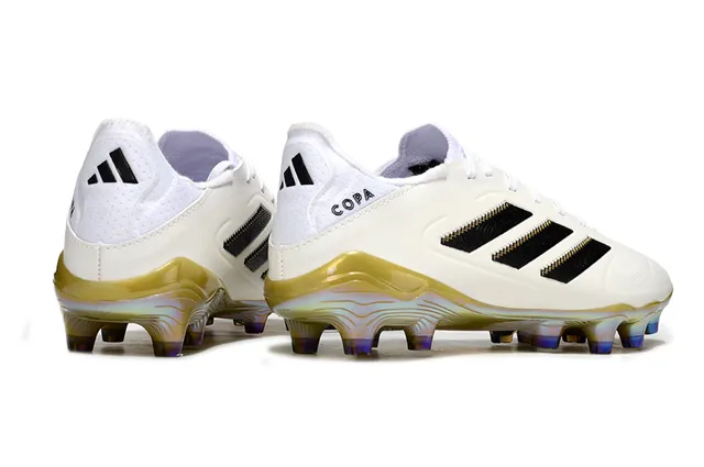 Adidas White Gold Low-Cut Synthetic Upper Iridescent Sole Firm-Ground Soccer Shoes 5