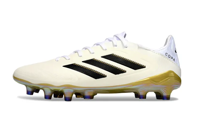 Adidas White Gold Low-Cut Synthetic Upper Iridescent Sole Firm-Ground Soccer Shoes 7