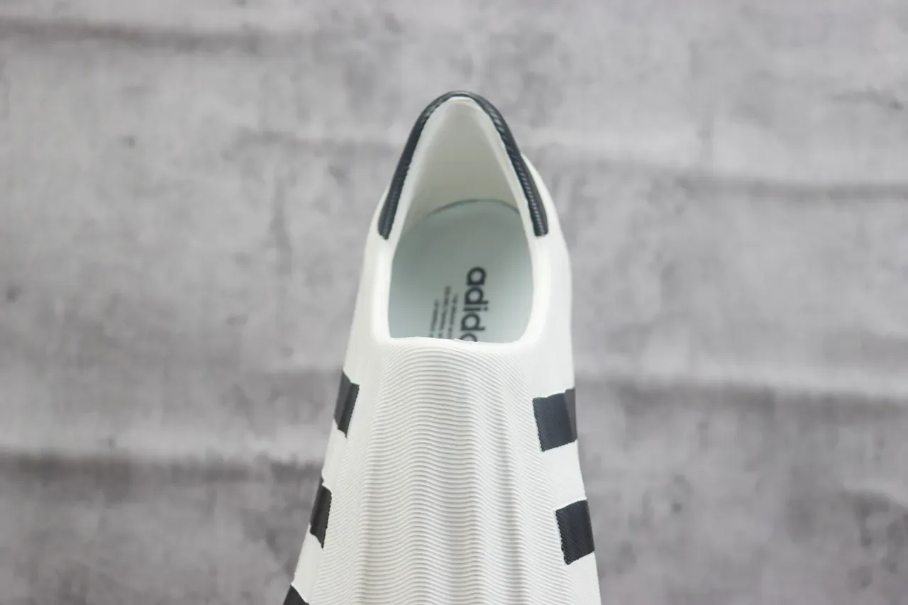 Adidas White Gray Laceless Slip-On Ribbed Textile Upper Sneakers 4