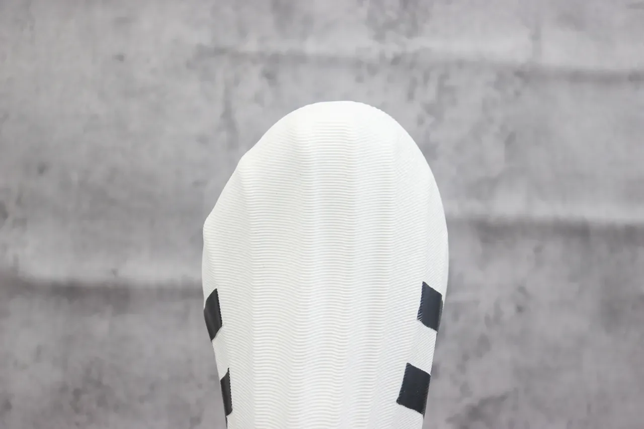 Adidas White Gray Laceless Slip-On Ribbed Textile Upper Sneakers 6